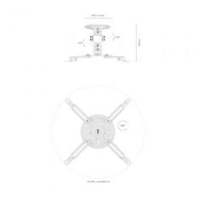 Soporte de Techo/ Pared para Proyector Aisens CP03TSR-129/ Giratorio-Inclinable/ hasta 13.5kg