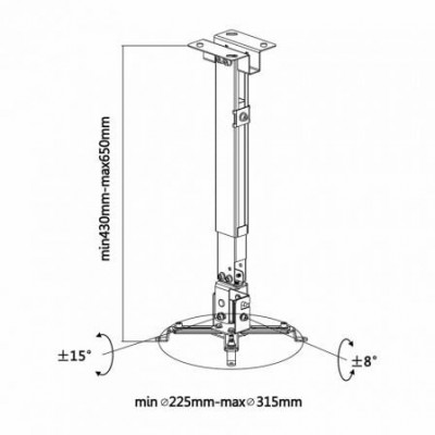 Soporte de Techo/ Pared para Proyector Aisens CWP01TSE-047/ Inclinable-Extensible/ hasta 20kg