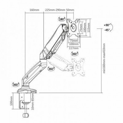 Soporte para Monitor Aisens DT27TSR-043/ hasta 9kg