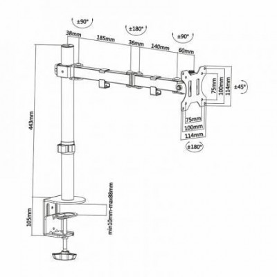 Soporte para Monitor Aisens DT32TSR-039/ hasta 8kg