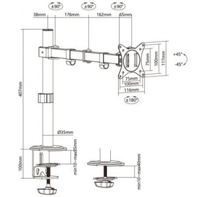 Soporte para Monitor y TV Aisens DT32TSR-147/ hasta 9kg