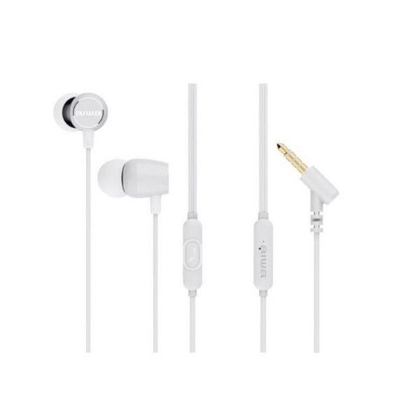 Auriculares Intrauditivos Aiwa ESTM-30WT/ con Micrófono/ Jack 3.5/ Blanco