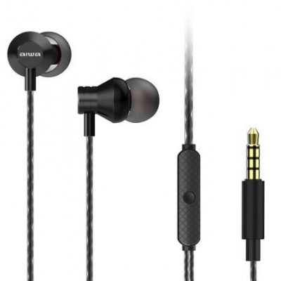 Auriculares Intrauditivos Aiwa ESTM-50BK/ con Micrófono/ Jack 3.5/ Negro