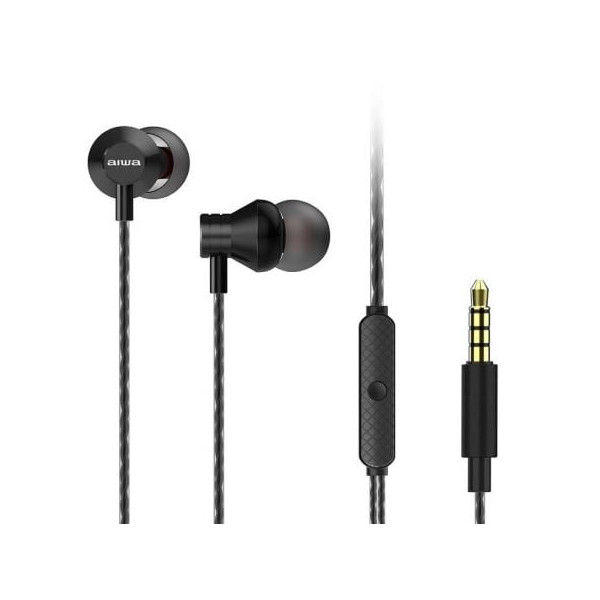 Auriculares Intrauditivos Aiwa ESTM-50BK/ con Micrófono/ Jack 3.5/ Negro