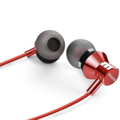 Auriculares Intrauditivos Aiwa ESTM-50RD/ con Micrófono/ Jack 3.5/ Rojo