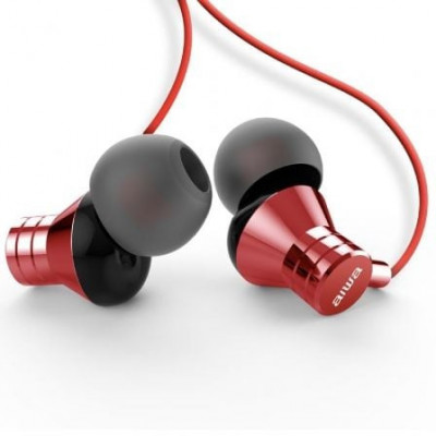 Auriculares Intrauditivos Aiwa ESTM-50RD/ con Micrófono/ Jack 3.5/ Rojo