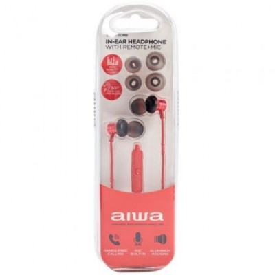 Auriculares Intrauditivos Aiwa ESTM-50RD/ con Micrófono/ Jack 3.5/ Rojo