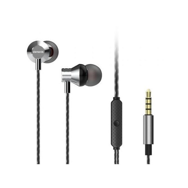 Auriculares Intrauditivos Aiwa ESTM-50SL/ con Micrófono/ Jack 3.5/ Plata