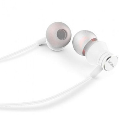 Auriculares Intrauditivos Aiwa ESTM-50WT/ con Micrófono/ Jack 3.5/ Blanco