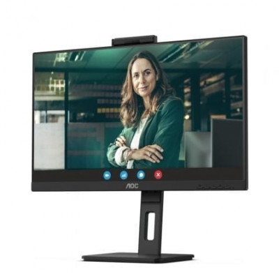 Monitor Profesional AOC 24P3QW 23.8"/ Full HD/ Webcam/ Multimedia/ Regulable en altura/ Negro