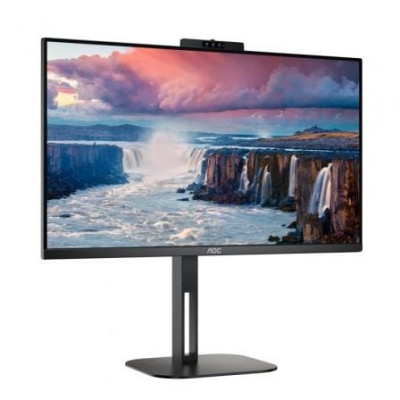 Monitor Profesional AOC 24V5CW/BK 23.8"/ Full HD/ Webcam/ Multimedia/ Regulable en altura/ Negro