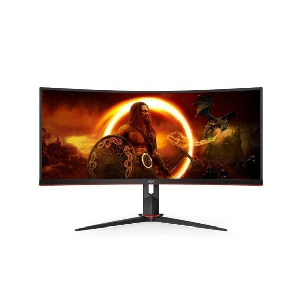 Monitor Gaming Ultrapanorámico Curvo AOC CU34G2X/BK  34"/ WQHD/ 1ms/ 144Hz/ VA/ Negro y Rojo