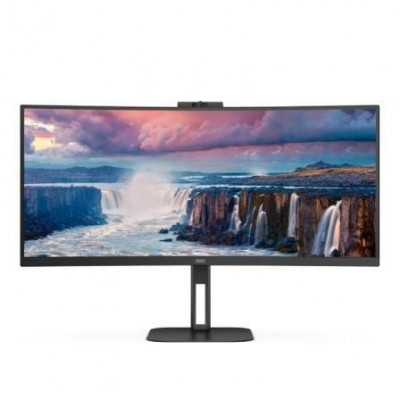 Monitor Profesional Curvo Ultrapanorámico AOC CU34V5CW/BK 34"/ UWQHD/ Multimedia/ Regulable en altura/ Negro