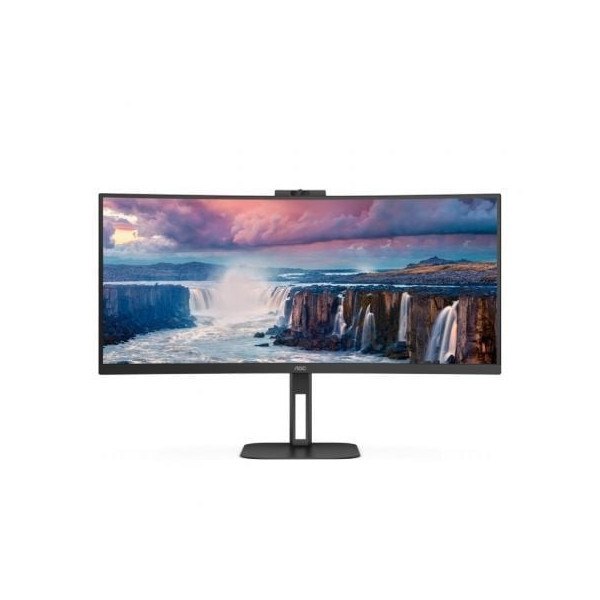 Monitor Profesional Curvo Ultrapanorámico AOC CU34V5CW/BK 34"/ UWQHD/ Multimedia/ Regulable en altura/ Negro