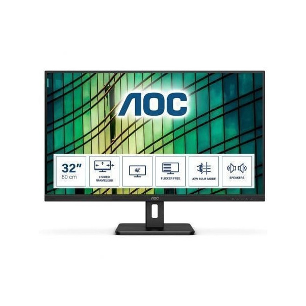 Monitor Profesional AOC U32E2N 31.5"/ 4K/ Multimedia/ Negro