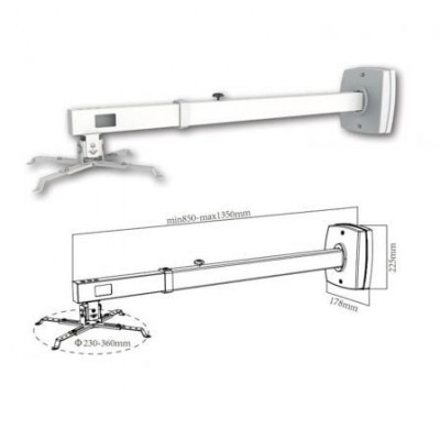 Soporte de Pared para Proyector Approx appSV03P/ Extensible/ hasta 10kg