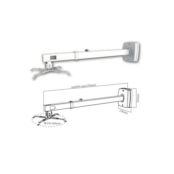 Soporte de Pared para Proyector Approx appSV03P/ Extensible/ hasta 10kg