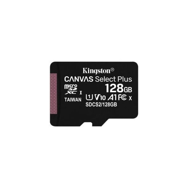 Tarjeta de Memoria Kingston CANVAS Select Plus 128GB microSD XC/ Clase 10/ 100MBs