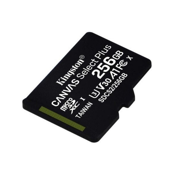 Tarjeta de Memoria Kingston CANVAS Select Plus 256GB microSD XC/ Clase 10/ 100MBs