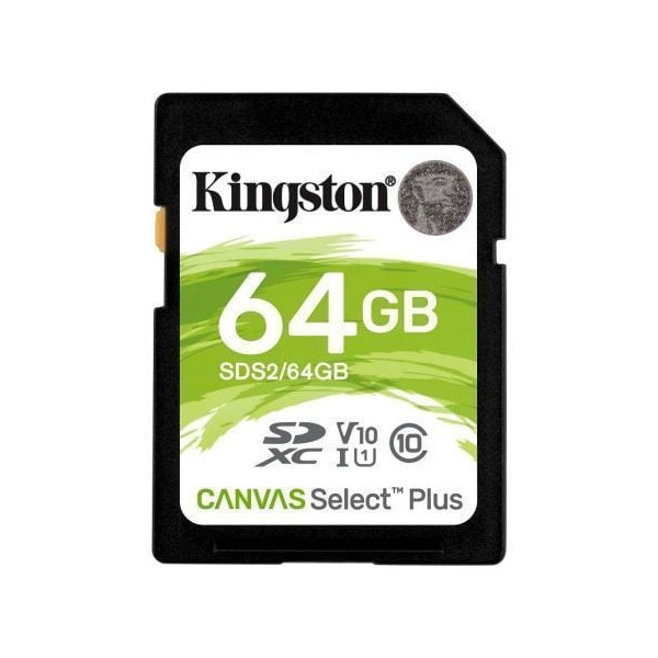 Tarjeta de Memoria Kingston CANVAS Select Plus 64GB SD XC/ Clase 10/ 100MBs