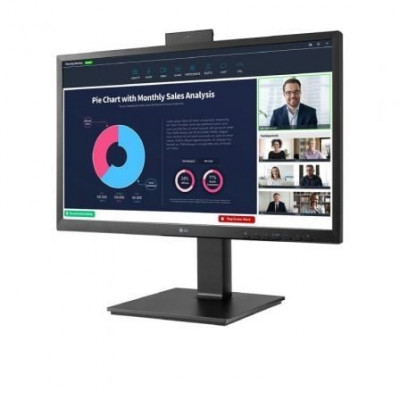 Monitor Profesional LG 24BP750C-B 23.8"/ Full HD/ Webcam/ Multimedia/ Regulable en altura/ Negro