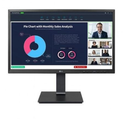 Monitor Profesional LG 24BP750C-B 23.8"/ Full HD/ Webcam/ Multimedia/ Regulable en altura/ Negro