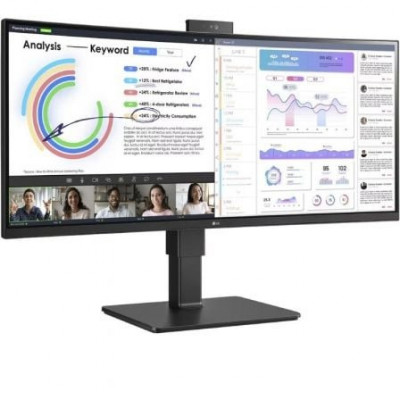 Monitor Profesional Ultrapanorámico Curvo LG 34BQ77QC-B 34"/ WQHD/ Webcam/ Multimedia/ Regulable en altura/ Negro