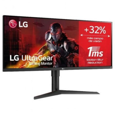 Monitor Gaming Ultrapanorámico LG 34WP65G-B 34"/ WFHD/ 1ms/ 75Hz/ IPS/ Regulable en altura/ Negro