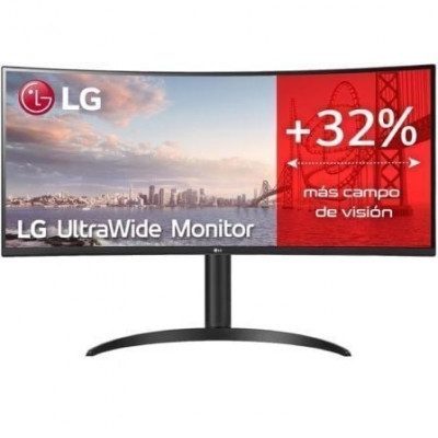 Monitor Profesional Ultrapanorámico Curvo LG UltraWide 34WP75CP-B 34"/ WQHD/ Multimedia/ Regulable en altura/ Negro