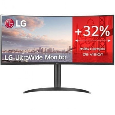 Monitor Profesional Ultrapanorámico Curvo LG 34WQ75C-B 34"/ WQHD/ Multimedia/ Regulable en altura/ Negro