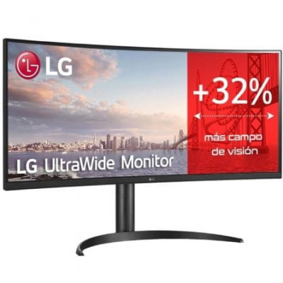 Monitor Profesional Ultrapanorámico Curvo LG 34WQ75C-B 34"/ WQHD/ Multimedia/ Regulable en altura/ Negro