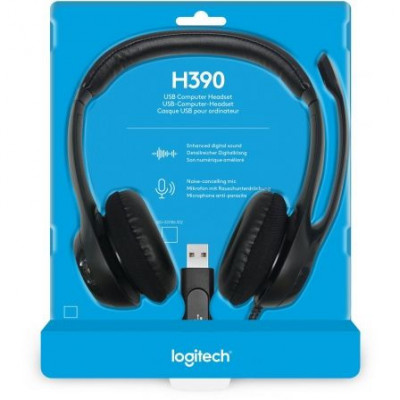 Auriculares Logitech H390/ con Micrófono/ USB/ Negros