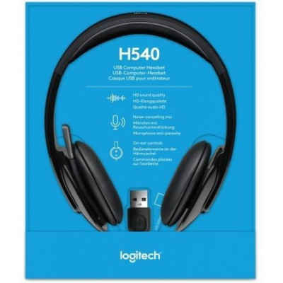 Auriculares Logitech H540/ con Micrófono/ USB/ Negros