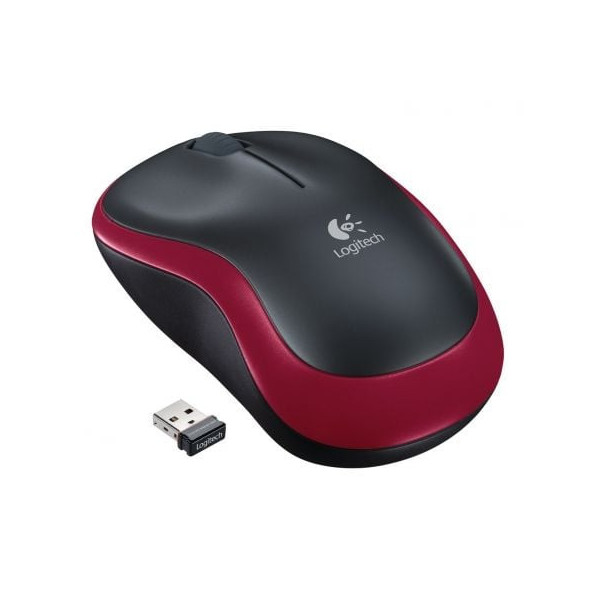 Ratón Inalámbrico Logitech M185/ Hasta 1000 DPI/ Rojo