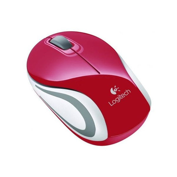 Ratón Mini Inalámbrico Logitech M187/ Hasta 1000 DPI/ Rojo