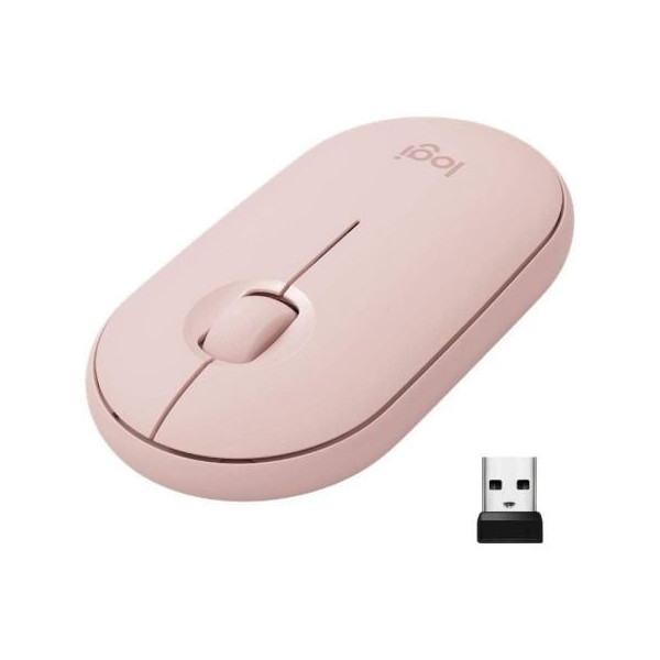 Ratón Inalámbrico por Bluetooth/ 2.4GHz Logitech Pebble M350/ Hasta 1000 DPI/ Rosa