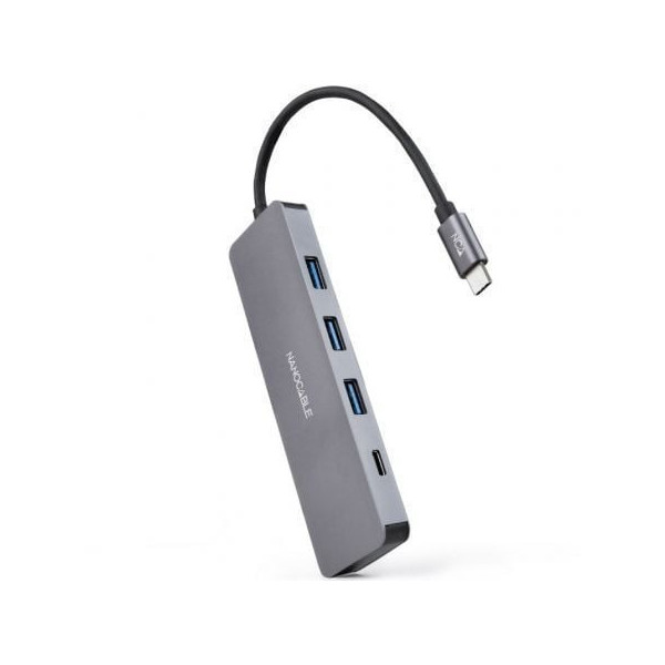 Hub USB Tipo-C Nanocable 10.16.4409/ 3xUSB/ 1xUSB Tipo-C/ Gris