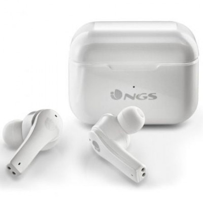 Auriculares Bluetooth NGS Ártica Bloom con estuche de carga/ Autonomía 6h/ Blancos