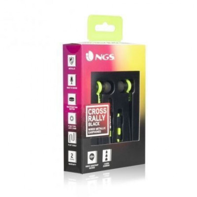 Auriculares Intrauditivos NGS Cross Rally/ con Micrófono/ Jack 3.5/ Negros y Amarillos