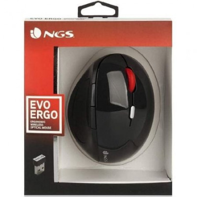 Ratón Ergonómico Inalámbrico NGS EVO Ergo/ Hasta 2400 DPI