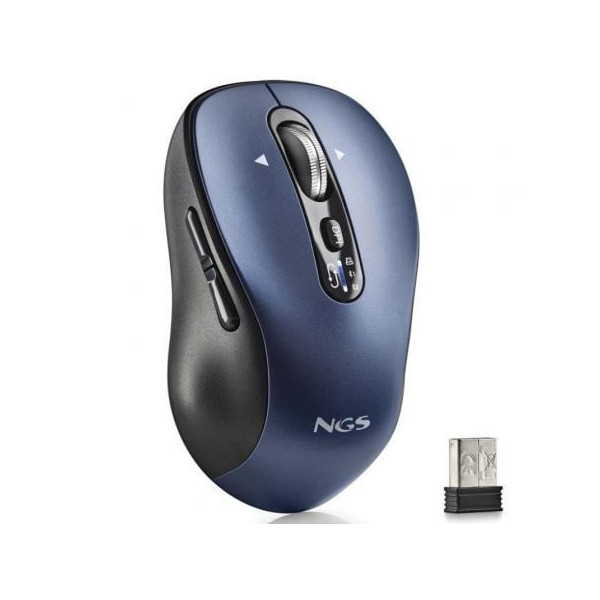 Ratón Inalámbrico por Bluetooth NGS Infinity-RB/ Batería recargable/ Hasta 3200 DPI/ Azul