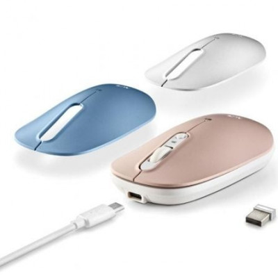 Ratón Inalámbrico por Bluetooth NGS Shell-RB/ Batería recargable/ Hasta 1600 DPI/ Azul/ Blanco/ Rosa