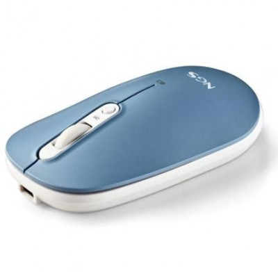 Ratón Inalámbrico por Bluetooth NGS Shell-RB/ Batería recargable/ Hasta 1600 DPI/ Azul/ Blanco/ Rosa