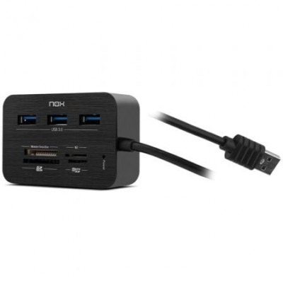 Hub USB 3.0 Nox Reader One/ 3xUSB/ 1x Lector de Tarjetas