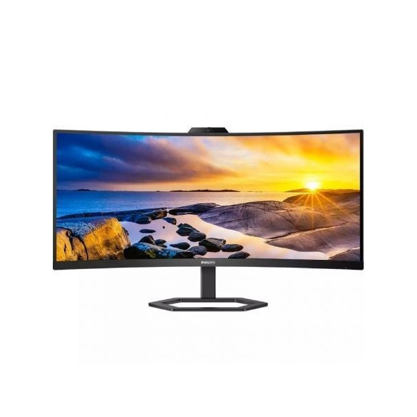 Monitor Profesional Ultrapanorámico Curvo Philips 34E1C5600HE 34"/ WQHD/ Webcam/ Multimedia/ Regulable en altura/ Negro