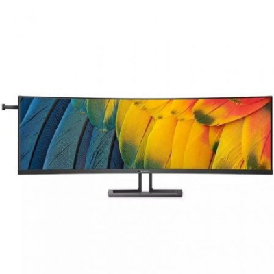 Monitor Profesional Curvo Philips 45B1U6900C 44.5"/ Dual QHD/ Multimedia/ Regulable en altura/ Negro