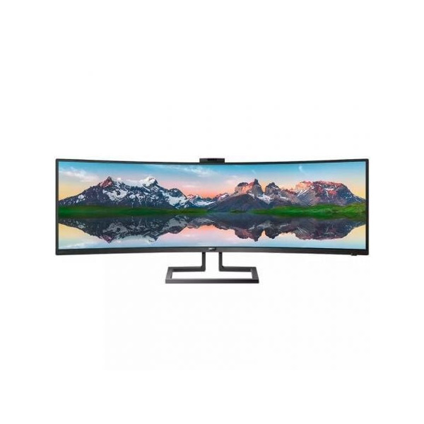 Monitor Profesional Ultrapanorámico Curvo Philips 499P9H 48.8"/ Dual QHD/ Webcam/ Multimedia/ Regulable en altura/ Negro