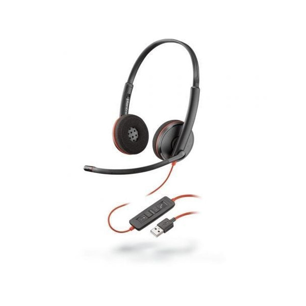 Auriculares Plantronics Blackwire C3220/ con Micrófono/ USB/ Negros