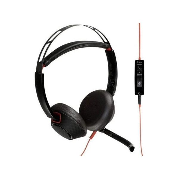 Auriculares Plantronics Blackwire C5220/ con Micrófono/ Jack 3.5/ USB/ Negros