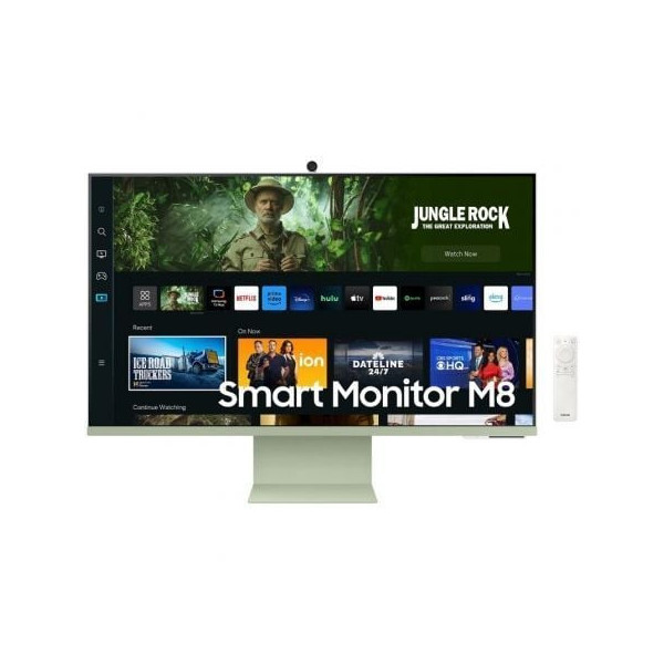 Smart Monitor Samsung M8 S32CM80GUU 32"/ 4K/ Smart TV/ Webcam/ Multimedia/ Regulable en altura/ Verde y Blanco